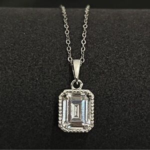 💎Gorgeous Radiant Cut CZ Diamond solitaire pendant necklace
